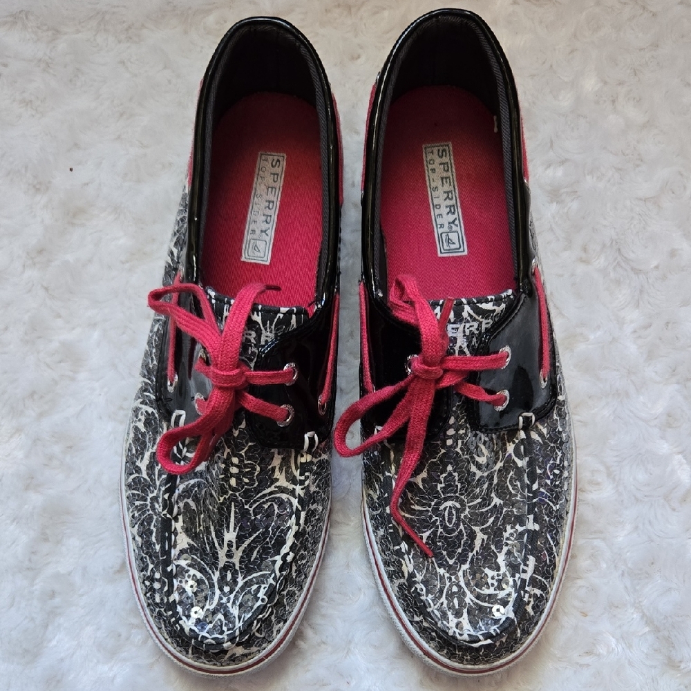 Sperry Top Slider |  Sequin Sparkle Lace Up Shoes